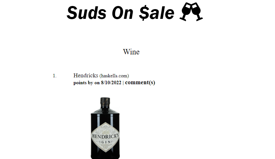 Suds on Sale